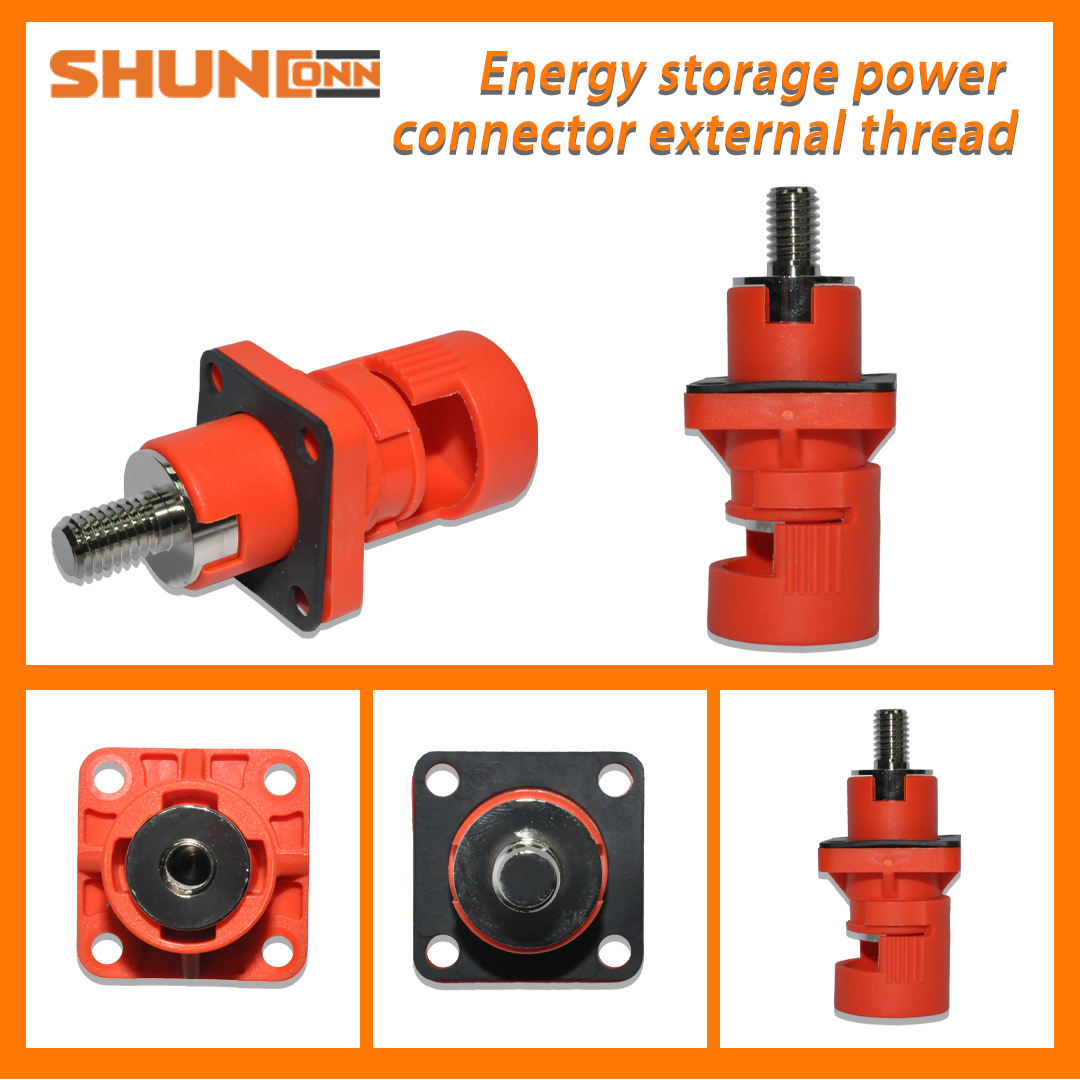 Shunconn Energy storage power connector200A/250A  external thread M6/M8(orange color)